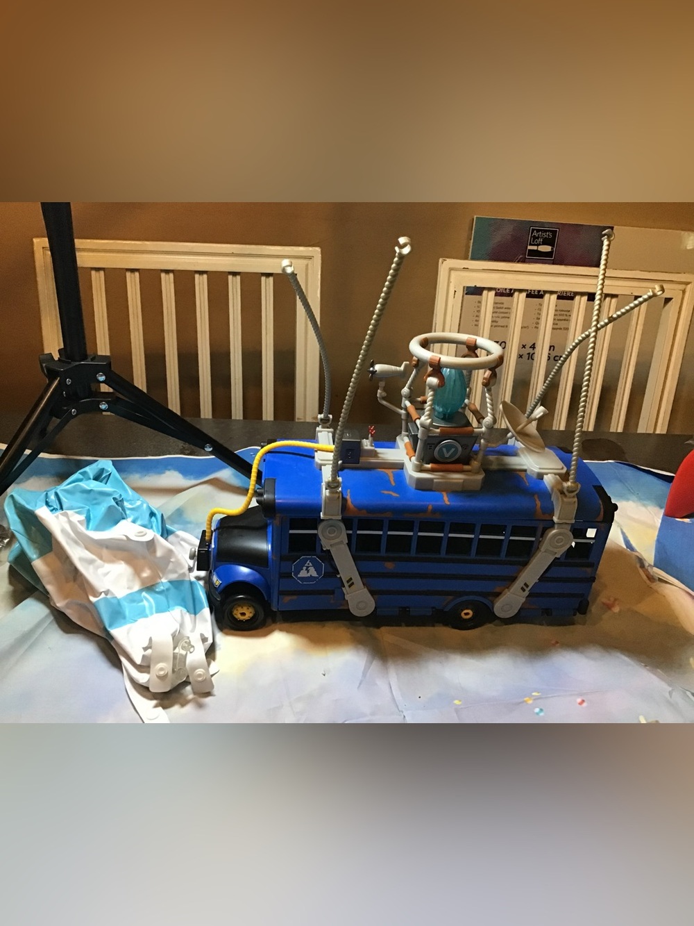 Fortnite deluxe battle bus toy lights & sounds preowned